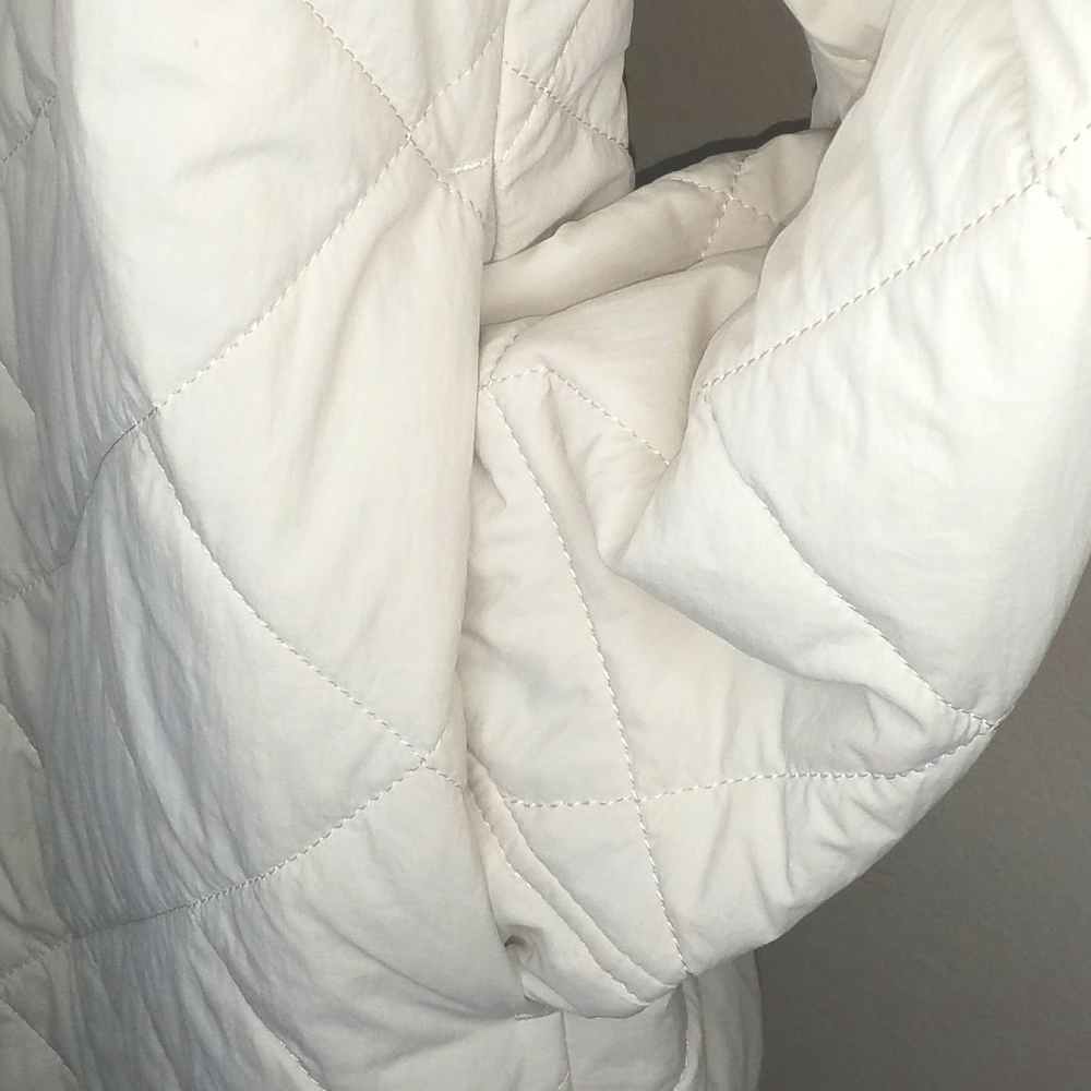 Massimo Dutti Off-White Quilted Puffer Coat Large - Picture 5 of 8